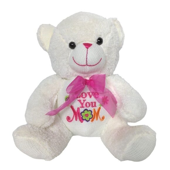 Dan Dee Mother's Day Bear Embroidered I Love You Mom Plush Stuffed Animal 12.5" - Picture 1 of 7